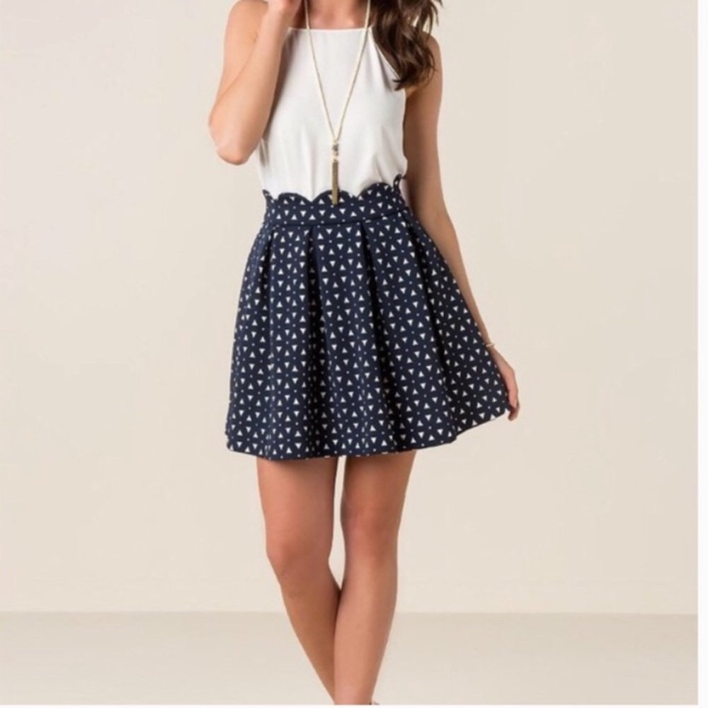Anthropologie Alya Scalloped Skirt M